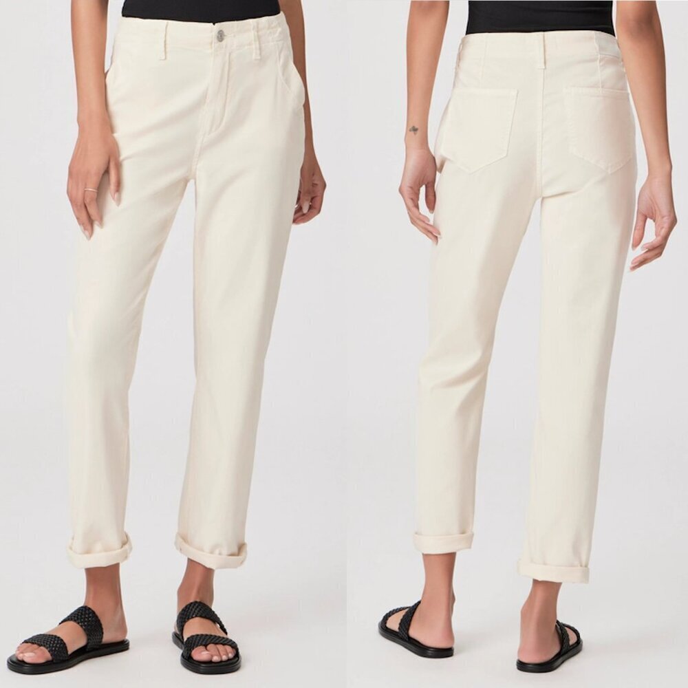 NWT New $229 Paige Drew Straight Quartz Sand Pants Size 33